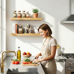 Organic Wavy Edge Floating Shelves,Hidden Brackets,2 Pack 24 in - Image 2