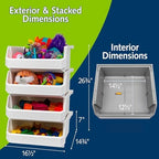 ReadySpace Extra Large Stackable Plastic Storage Bins, 4-Pack, White - Image 3