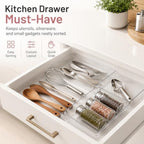 8 Pack Large Clear Plastic Drawer Organizer Trays, 3 Sizes, Non-Slip - Image 7