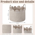 LemonRoad Round Woven Basket Brown Variegated, 16" L X 16" W X 14" H - Image 2