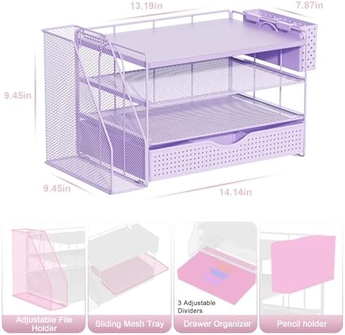 Wood Desk Organizers and Accessories with File Holder & Catalog Racks - Image 4