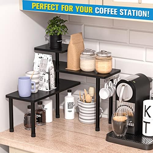 JayRex 3-Tier Bathroom Countertop Corner Shelf Organizer, Black - Image 5
