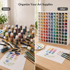DTTXYSD 100-Grid Paint Organizer, White PVC Wall Mountable Stackable Rack for 2 oz Bottles, Acrylic Paint and Marker Holder - Includes 16 Screws & 1 Screwdriver - Image 7