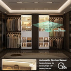 Besiost 4-8 FT Closet System, Closet Organizer System with Smart Sensor Lights, White - Image 4