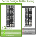 Over the Door Shoe Organizer with 40 Large Breathable Mesh Pockets, Space Saving Shoe Holder, Hanging Shoe Rack for Entryway Bedroom Closet Storage (Black, 80 Pockets) - Image 5