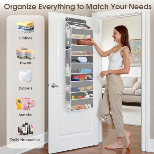 2 Pcs Over The Door Organizer Large Capacity Hanging Storage Room Organizer - Image 6