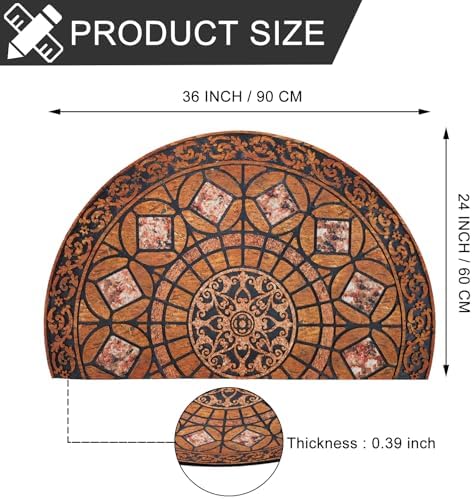 CHICHIC Entrance Door Mat Large 24 x 36 Inch Entry Way Doormat Front Door Rugs Outdoors Heavy Duty Welcome Mat Non Slip Rubber Back Low Profile for Garage, Patio, High Traffic Area, Orange - Image 3