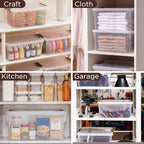 17QT Plastic Storage Bins with Lids, 5Packs Stackable Containers - Image 7
