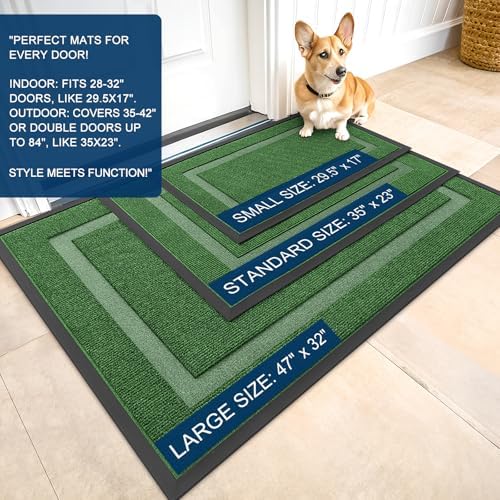 OLANLY Front Door Mat Outside 59x34, All-Season Heavy-Duty Rubber Doormat - Image 2