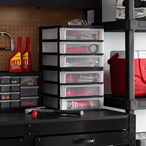 IRIS USA 2-Pack, 3-Drawer Medium Plastic Stacking Desktop Organizer, Black - Image 2