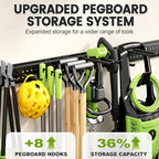 Garage Tool Organizer Wall Mount, 99 Inch Heavy Duty Garage Organization System with 18 Adjustable Hooks, Garden Tool Storage Rack for Garage, Yard & Shed, Holds Up to 750 lbs - Image 4