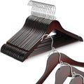 TOPIA HANGER Cherry Wood Hangers 30 Pack, Space Saving Coat Hanger with 360° Swivel Cascading Loop Hook, Non Slip Pants Bar and Shoulder Notches for Camisole, Jacket, Suit (Mahogany) -CT74M30 by TOPIAHANGER