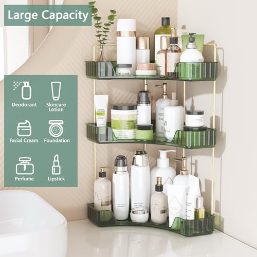 Webetop Corner Bathroom Organizer 3 Tier Makeup Countertop Shelf for Vanity - Image 3