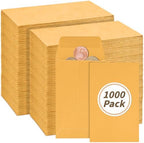 1000 Pack Small Coin Envelope 4.25x 2.5in Gold Kraft Money Envelope Small Cash Envelopes Mini Key Envelopes with Gummed Flap for Home and Office Use by UZLUbuywithconfidence