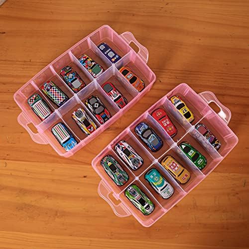 Sooyee 7 Layers Stackable Storage Container, 70 Adjustable Compartments Stackable Storage Container for Kids Toys, Art Crafts, Jewelry, Supplies, Mini Case & Letter Sticker Included,Pink - Image 4