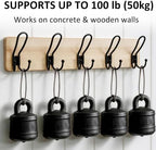 SKOLOO Coat Rack Wall Mount, Solid Wood Wall Mounted Coat Rack with Hooks, 24 Inch Wooden Coat Hooks for Wall, Modern Entryway Hallway Organizer, Pre-Assembled, Wood Natural, Pack of 2 - Image 6