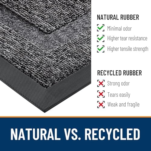 OLANLY Half Circle Front Door Mat Outside 71x23 All-Season Rubber Doormat - Image 3