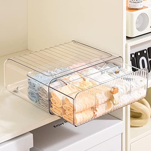 Socks Underwear Drawer Organizer Dividers, 16 Cell Stackable Closet Organizer, Plastic Underwear Drawer Storage for Clothing, Baby Clothes, Bra, Ties, Belts by MSHOMELYDIRECT