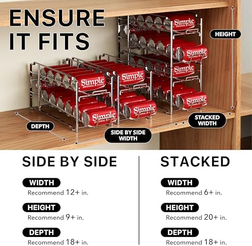 Simple Houseware 2-Pack Stackable Beverage Soda Can Dispenser Rack, Chrome - Image 3