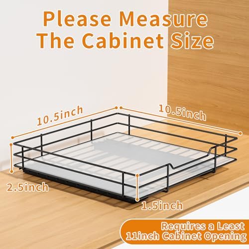 RCHYFEED Pull Out Spice Rack Organizer for Cabinet,10.5" Wx10.5Dx2.5H - Image 5