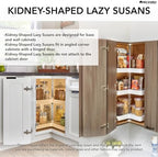 Lazy Daisy Polymer Kidney-Shaped 2-Shelf Lazy Susan for Corner Base Cabinets - Image 5