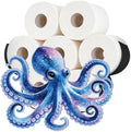 Colorful Octopus Toilet Paper Holder Wall Mount/Stand for Extra 8 Rolls by WHIMSTITCH