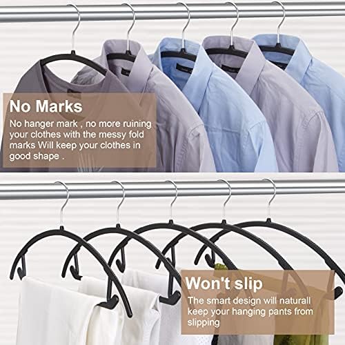 Ergonomic Curved Plastic Hangers 50 Pack No-Bump Black, Heavy Duty - Image 5