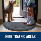 OLANLY Half Circle Front Door Mat Outside 47x23 All-Season Rubber Doormat - Image 6