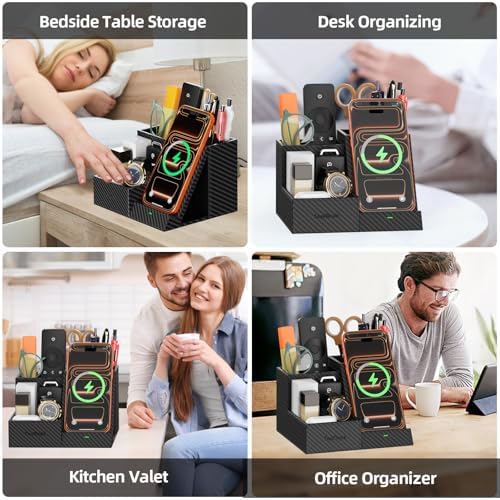 Wireless Charger with Desk Organizer, Multifunctional Desk Pen Holder - Image 6