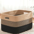 Artfeel Blanket Basket,Rectangle Woven Baskets for Storage,65L Laundry Basket for Decorative Nursery Blanket,Toys,Dirty Clothes and Magazine in Shelves,Baby Room,and Living Room by Artfeel
