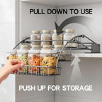 3-Tier Pull Down Spice Rack Organizer Expandable Pull-Out for Upper Cabinet - Image 2