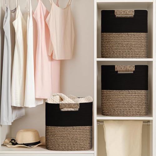 11 Inch Storage Cubes, 6 Pack Cube Storage Bins for Organizing, Cotton Rope Woven Baskets for Shelves, Bathroom, Kids Room, Closets, Baby Nursery - Image 5