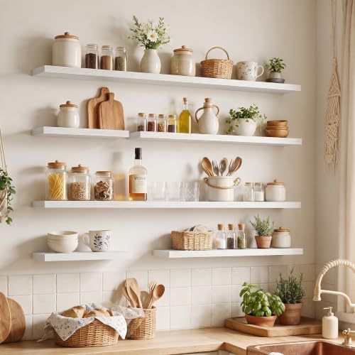 24 Inch Floating Shelves for Wall 2 Pack, Wood Wall Bathroom Shelves - Image 5