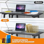 Kuntine.B 5-Section Upright Desk File Organizer Gold 1 Pack - Image 3