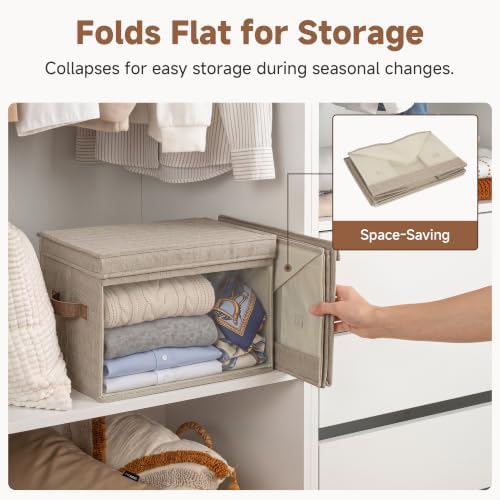 StorageWorks Fabric Storage Bins with Lids, Large Closet Storage Bins - Image 4