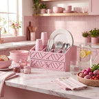Marsui Wood Paper Plate Dispenser for Countertop, Pink - Image 5
