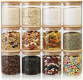 17 oz Glass Jars with Bamboo Lids, Airtight Food Storage Containers, 12Pack by HomArtist