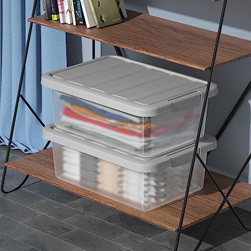 2-Pack Medium Storage Bins with Lids, 14 Quart Stackable Box - Image 5