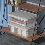 2-Pack Medium Storage Bins with Lids, 14 Quart Stackable Box - Image 5