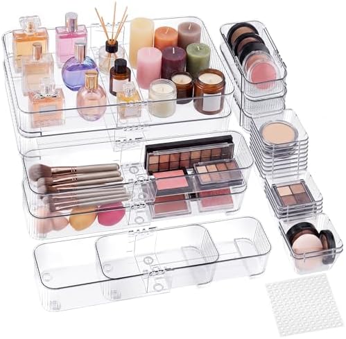 Aneco 25Pcs Extendable Drawer Organizer 4-Size Expandable Drawer Organizer by Aneco