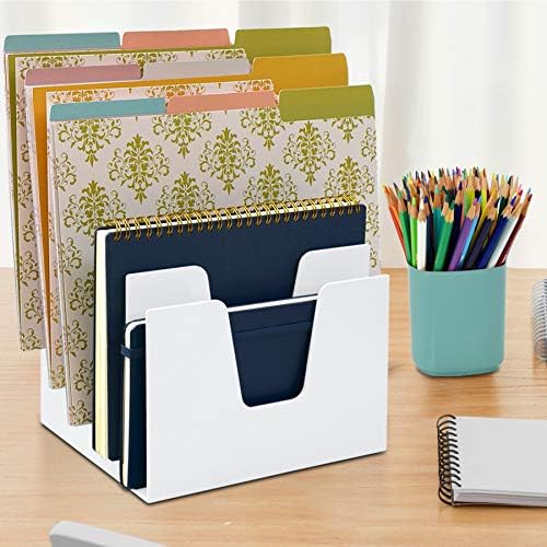 Acrimet 5 Section Incline File Sorter Organizer, Desktop Mail Holder, White - Image 5