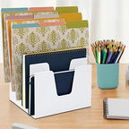 Acrimet 5 Section Incline File Sorter Organizer, Desktop Mail Holder, White - Image 5