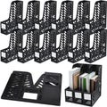 Glenmal 12 Pack Magazine File Holder Organizers Vertical Desk, Black by Glenmal