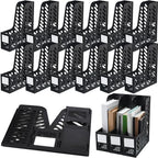 Glenmal 12 Pack Magazine File Holder Organizers Vertical Desk, Black by Glenmal