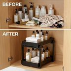 Bamboo Under Sink Storage 2 Tier Pull Out Cabinet Organizer - Image 7
