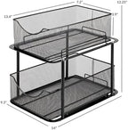 Sorbus Pull-Out Under Sink Organizer, Mesh Construction (Black, 1 Pack) - Image 3