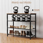 4 Tier Metal Shoe Rack for Entryway, 31" Wide Shoe Storage Organizer - Image 3
