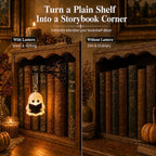 3-Pack Ghost Vintage Hanging LED Book shelf Lights with Bookend-Style Base - Image 5