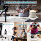 Remote Motorized Rotating Display Stand, Electric Rotating Platform with 5.74/7.08/8.66in Replacement Covers, 3 in 1 Turntable for Live Streaming Video Shoot Photography - Image 4