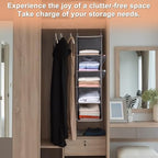 BOOMIBOO Hanging Closet Organize and Shelves,5-Hanging Shelf（2 Pack,Black） - Image 6